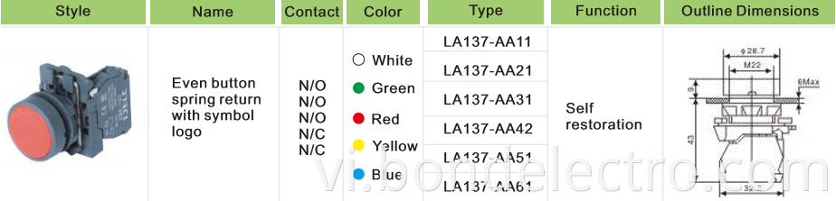 XB5-AA31 AA42 Pushbutton Switch